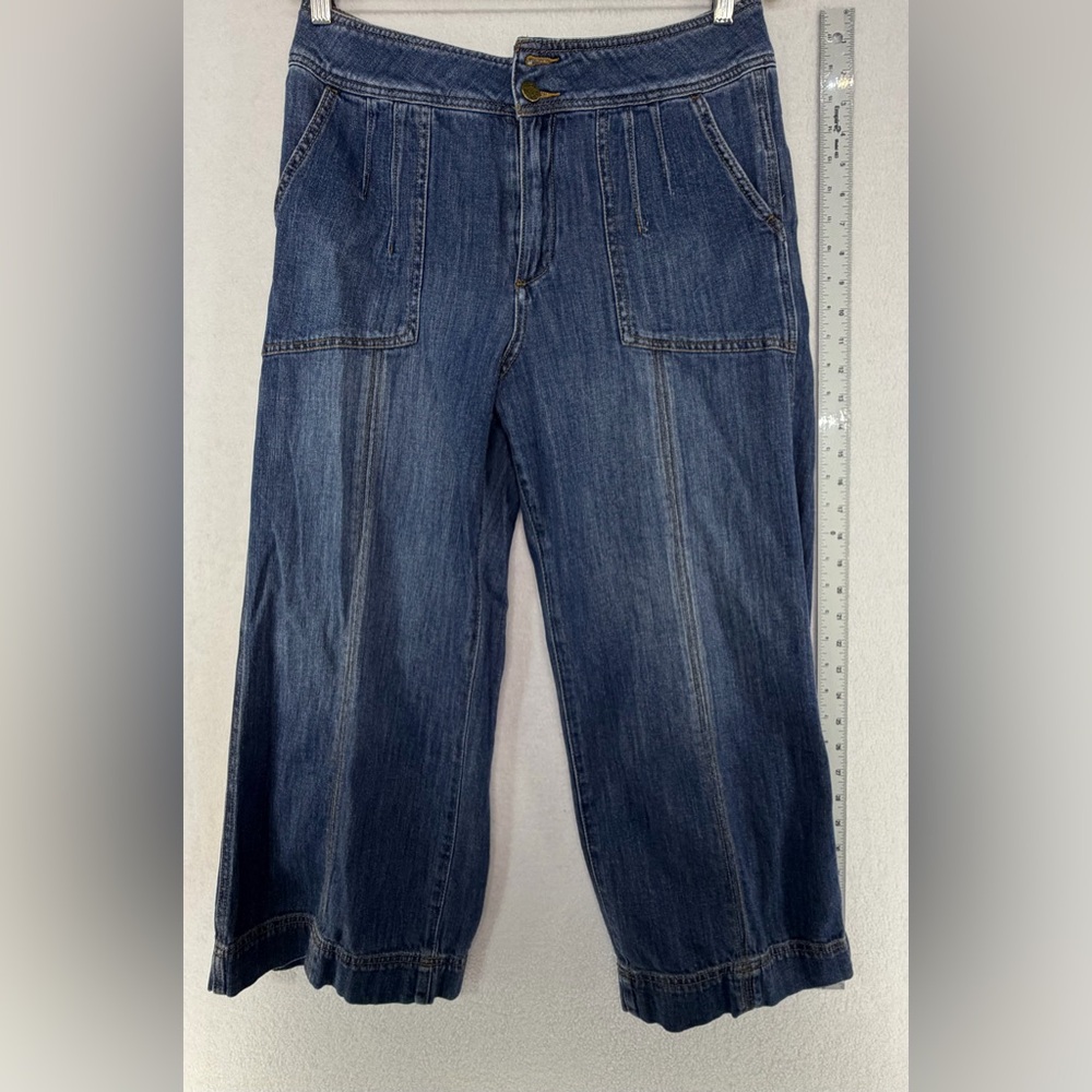 Women's Dark Blue Denim Cropped Jeans
